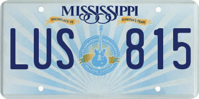 MS license plate LUS815