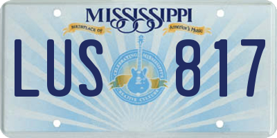 MS license plate LUS817