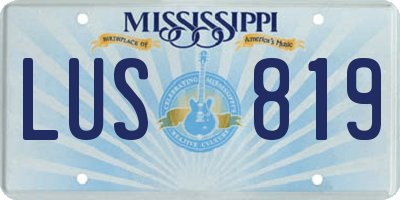 MS license plate LUS819