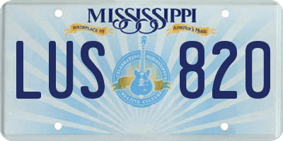 MS license plate LUS820