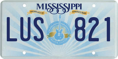 MS license plate LUS821