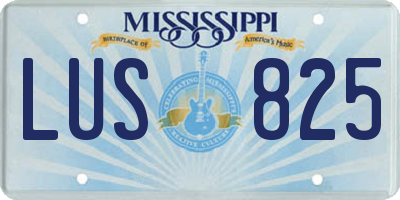 MS license plate LUS825