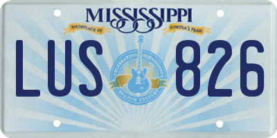 MS license plate LUS826