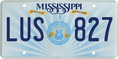MS license plate LUS827