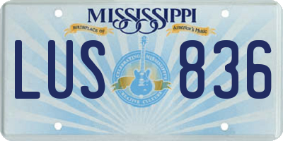 MS license plate LUS836
