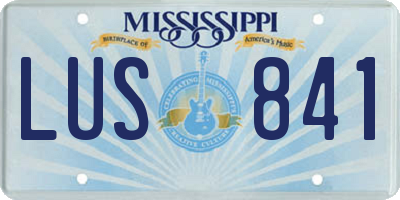 MS license plate LUS841