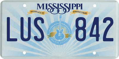 MS license plate LUS842