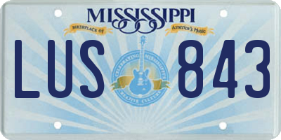 MS license plate LUS843