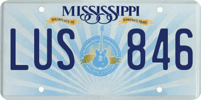 MS license plate LUS846
