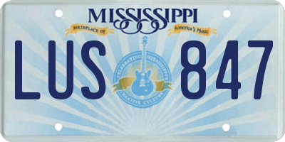 MS license plate LUS847