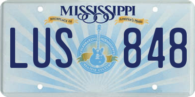 MS license plate LUS848