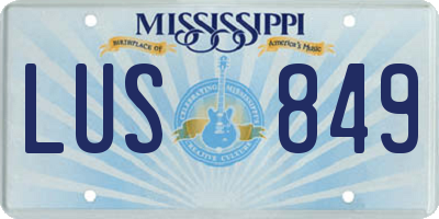 MS license plate LUS849