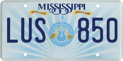 MS license plate LUS850