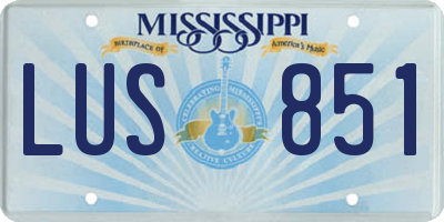 MS license plate LUS851