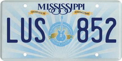 MS license plate LUS852