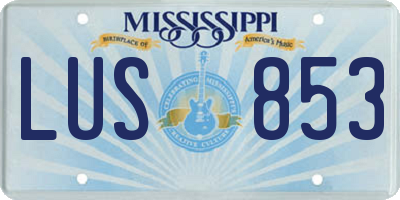 MS license plate LUS853