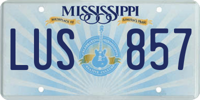 MS license plate LUS857