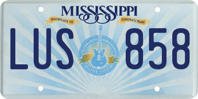 MS license plate LUS858