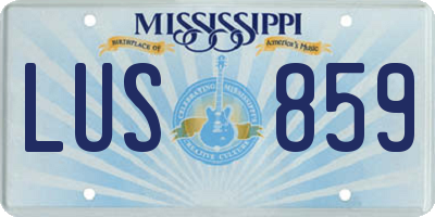 MS license plate LUS859