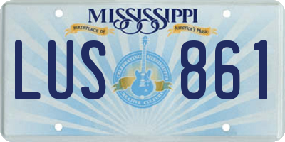 MS license plate LUS861
