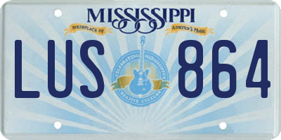 MS license plate LUS864