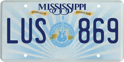 MS license plate LUS869