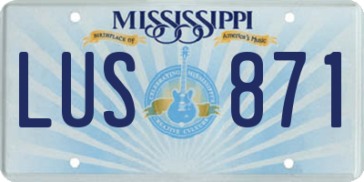 MS license plate LUS871