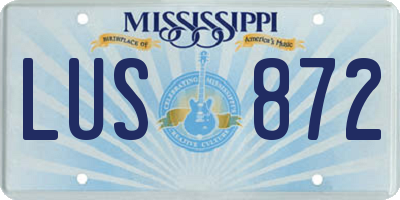 MS license plate LUS872