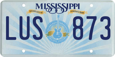 MS license plate LUS873