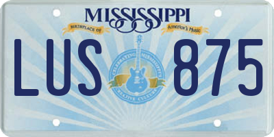 MS license plate LUS875