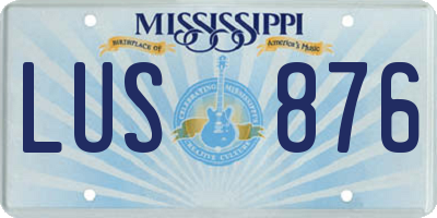 MS license plate LUS876