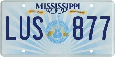 MS license plate LUS877