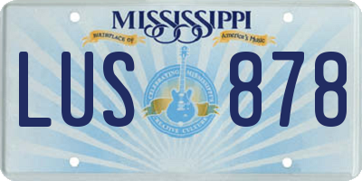 MS license plate LUS878