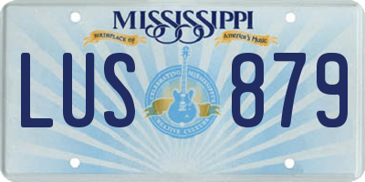 MS license plate LUS879
