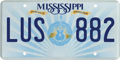MS license plate LUS882