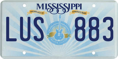 MS license plate LUS883