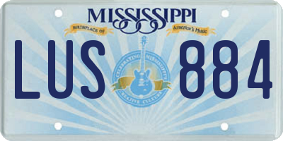 MS license plate LUS884