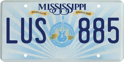 MS license plate LUS885