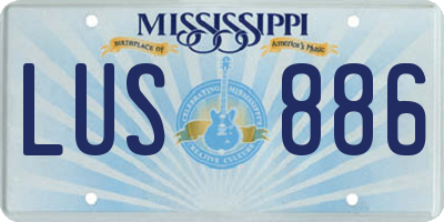 MS license plate LUS886