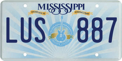 MS license plate LUS887
