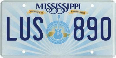 MS license plate LUS890