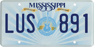 MS license plate LUS891
