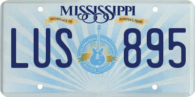 MS license plate LUS895