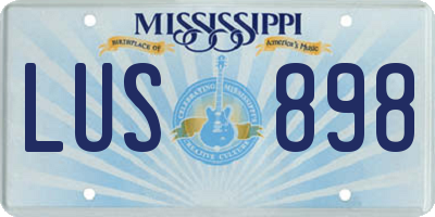 MS license plate LUS898