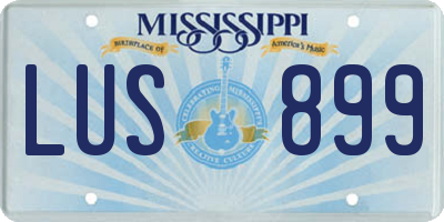 MS license plate LUS899