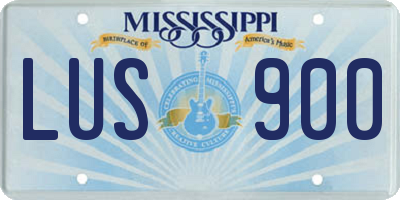MS license plate LUS900