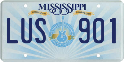 MS license plate LUS901