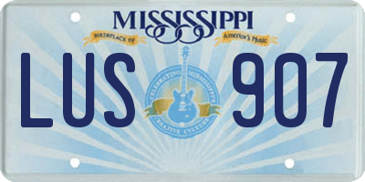 MS license plate LUS907