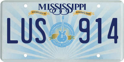 MS license plate LUS914