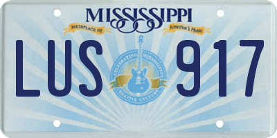 MS license plate LUS917